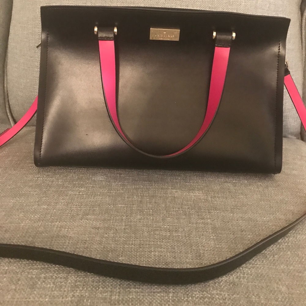 New w/o tags Kate Spade leather black & pink purse